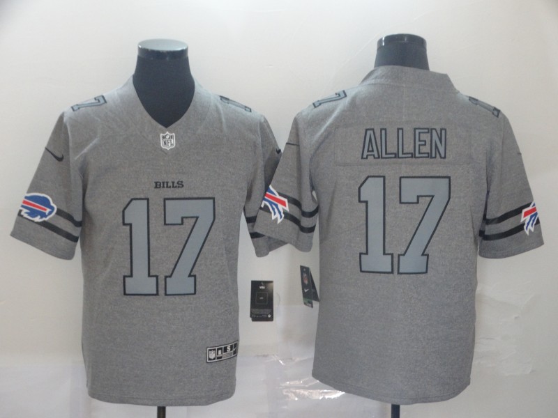 Men's Buffalo Bills Josh Allen #17 Gray Jersey